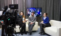 Studio telewizyjne dla studentów dziennikarstwa