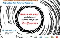 Bogusław Kierc z recitalem poezji Przybosia w rzeszowskim WDK-u
