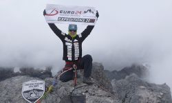 Ryszard Pawłowski i Walenty Fiut na bieszczadzkim przeglądzie filmów górskich