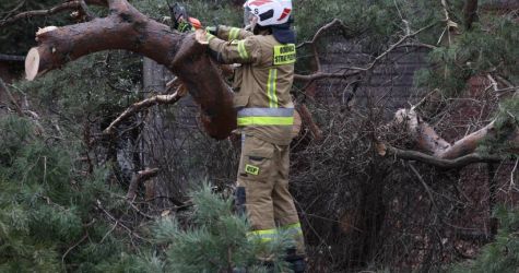 Strażacy sprzątają po sobotniej pogodowej katastrofie