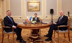 Prezydenci Polski, Litwy i Ukrainy potępili we wspólnej deklaracji uznanie przez Rosję tzw. republik ludowych w Donbasie