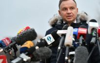 Prezydent Andrzej Duda na miejscu eksplozji rakiety w Przewodowie