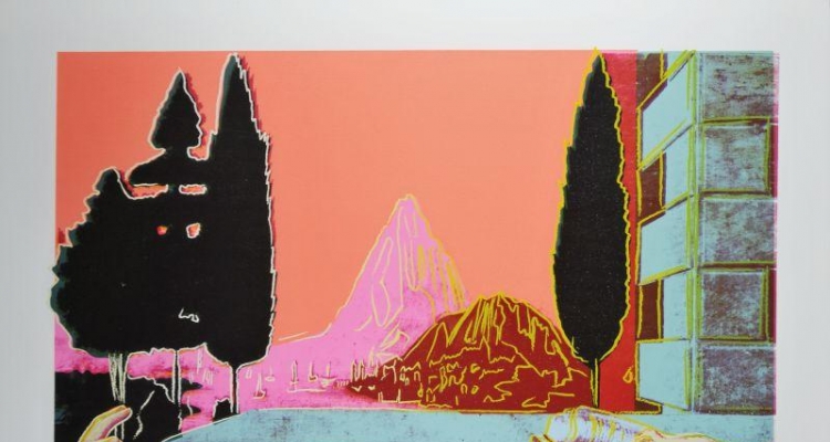 Andy Warhol, Zwiastowanie, detal z renesansowego malarstwa, screenprint, akwarela, papier, 1984